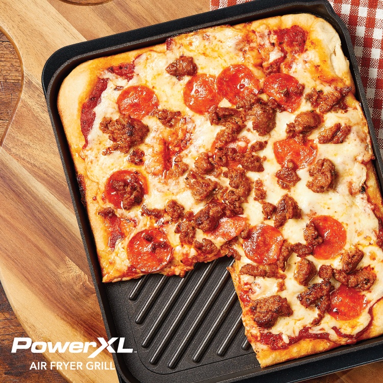 pizza on grill pan
